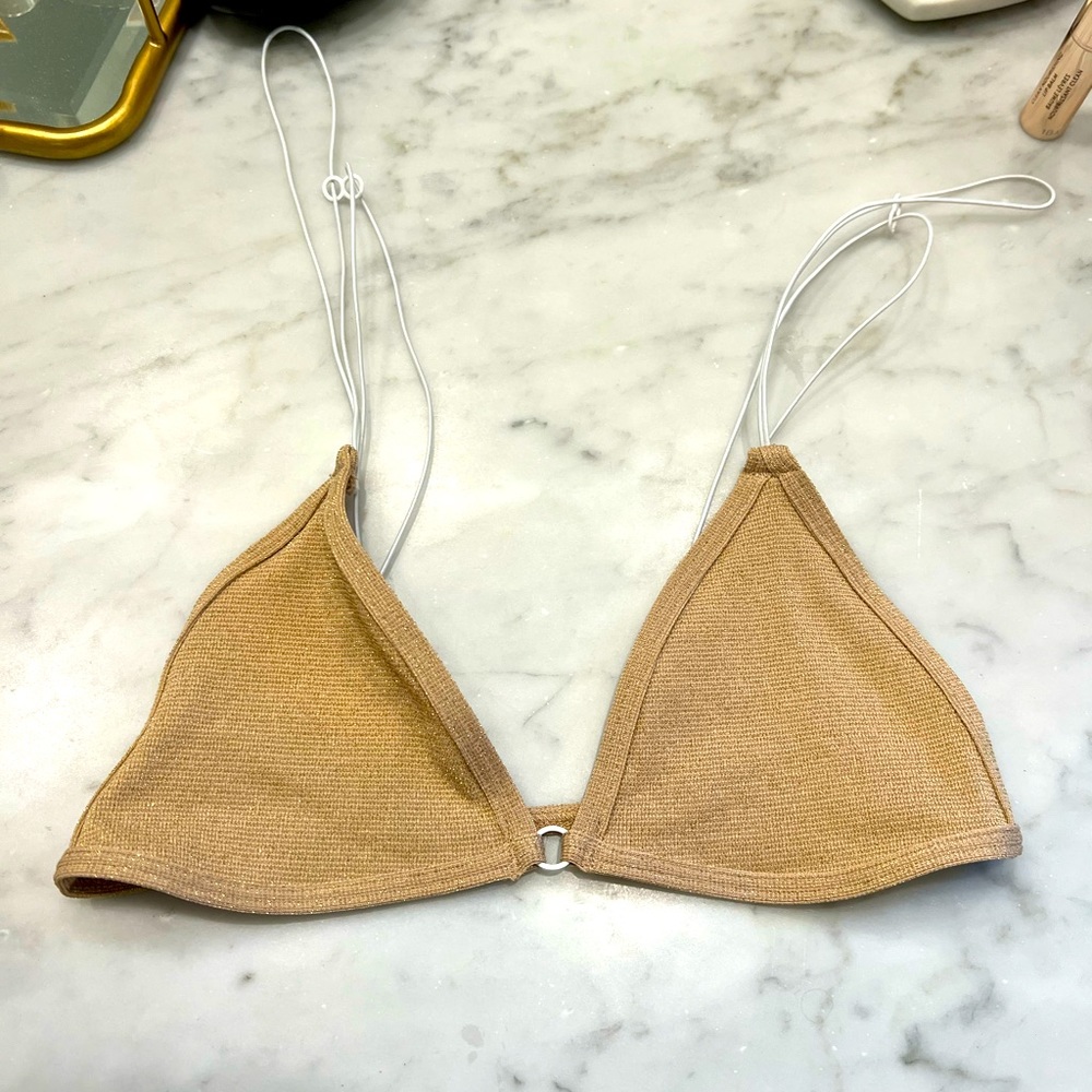 Free People gold glitter bralette